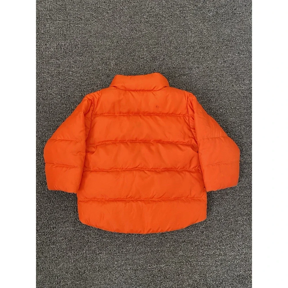 Vintage Polo Ralph Lauren Down Puffer Jacket Orange Kids 12M‎ Full Zip